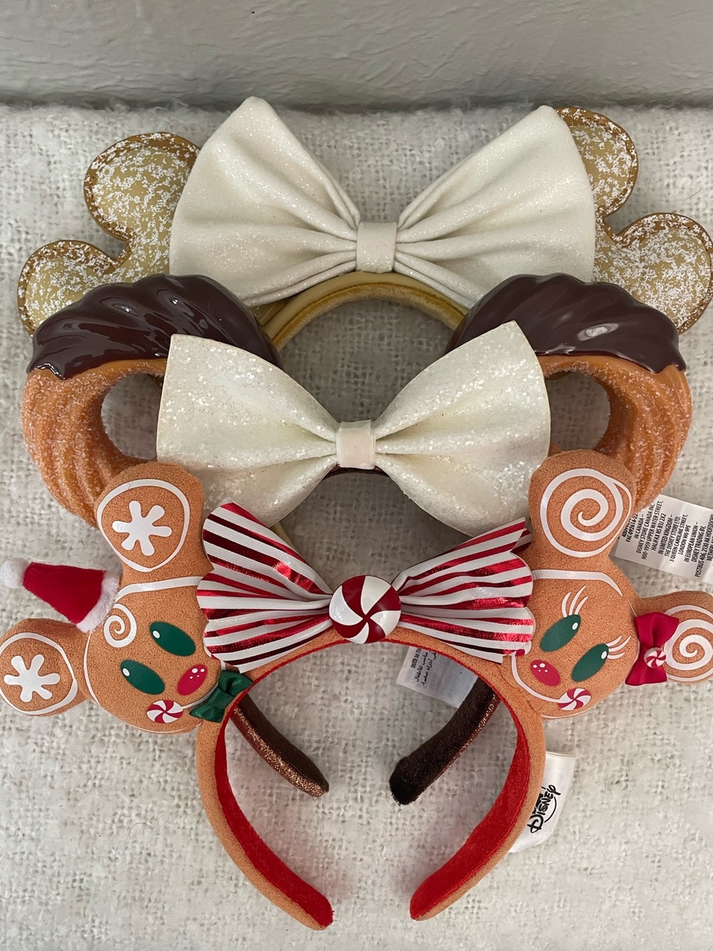 Disney Parks Food-Themed Mickey Ears Bundle – Beignet, Churro & Gingerbread 🍩✨